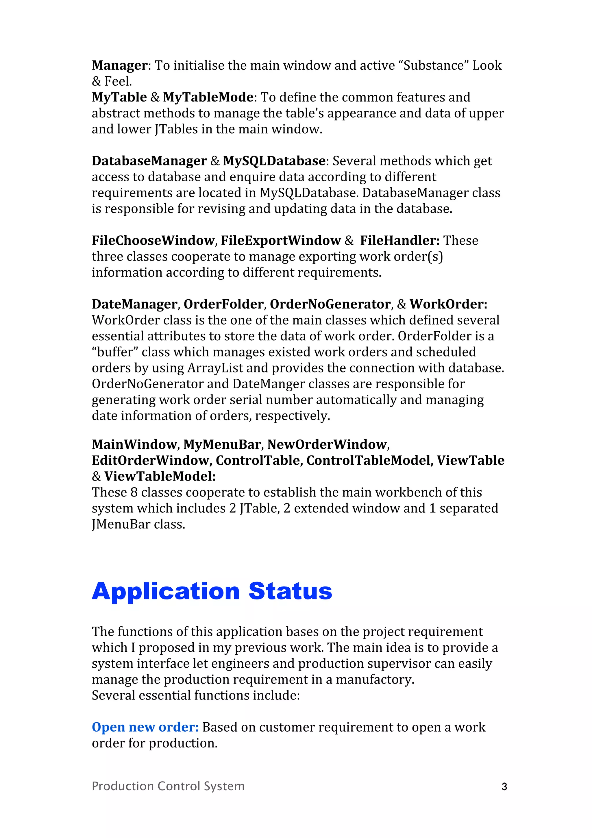 Java Application Portfolio(Production control system) | PDF