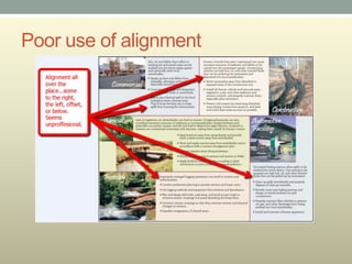 Poor use of alignment
 