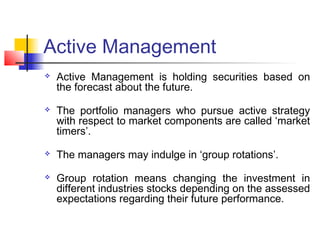 Portfolio revision | PPT