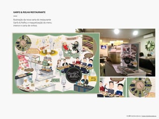 info@ricardocosta.eu | www.ricardocosta.eu
GARFO & ROLHA RESTAURANTE
____
Ilustração da nova carta do restaurante
Garfo & Rolha, e maquetização do menu
interior e carta de vinhos.
 