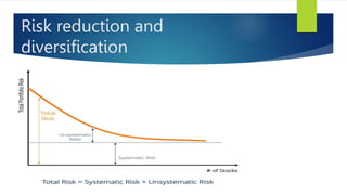 Risk reduction and
diversification
 