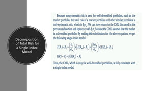Decomposition
of Total Risk for
a Single-Index
Model
 