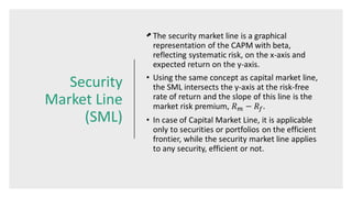 Security
Market Line
(SML)
•
 