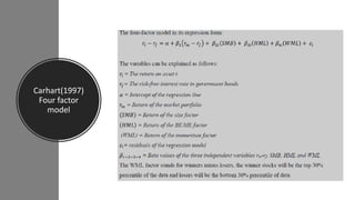 Carhart(1997)
Four factor
model
 