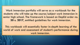 portfolio sample.pptxThe Work Immersion Portfolio | PPTX