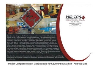 Project Completion Direct Mail post card for Courtyard by Marriott - Address Side
 