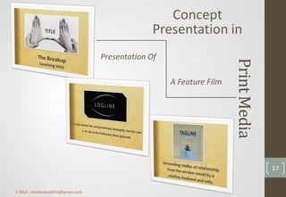 PrintMedia
Concept
Presentation in
Presentation Of
A Feature Film
17
E-Mail : mediavibesfilms@gmail.com
 