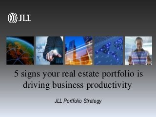5 signs your real estate portfolio is
driving business productivity
JLL Portfolio Strategy
 