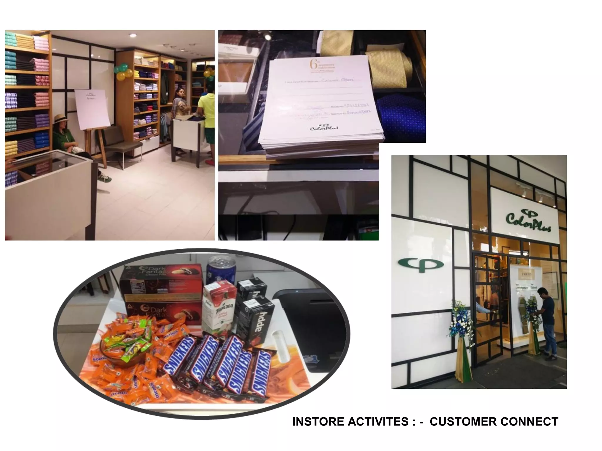INSTORE ACTIVITES : - CUSTOMER CONNECT
 