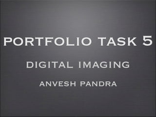 portfolio task 5
  digital imaging
   anvesh pandra
 