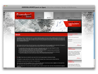 SURVIVAL SPORTS (paris en ligne) - Direction artistique, design et déclinaison.
 