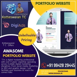 Portfolio website    kotteeswaran t c - digital marketing - digiads