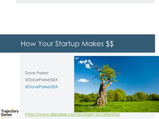 Copyright, DKParker, LLC 2020
How Your Startup Makes $$
Dave Parker
@DaveParkerSEA
@DaveParkerSEA
https://www.dkparker.com/portgen-accelerator/
 