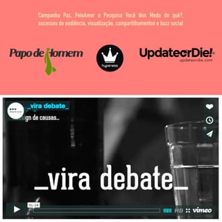 Campanha Paz, PeloAmor e Pesquisa Você têm Medo do quê?,
sucessos de audiência, visualização, compartilhamentos e buzz social
 