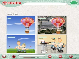 Exemplos de telas
 