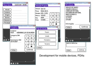 Development for mobile devices, PDAs 