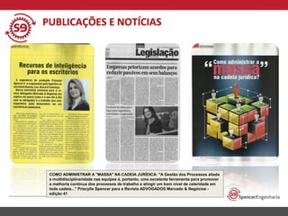 PUBLICAÇÕES E NOTÍCIAS

COMO ADMINISTRAR A "MASSA" NA CADEIA JURÍDICA: "A Gestão dos Processos aliada
a multidisciplinaridade nas equipes é, portanto, uma excelente ferramenta para promover
a melhoria contínua dos processos de trabalho e atingir um bom nível de celeridade em
toda cadeia..." Priscylla Spencer para a Revista ADVOGADOS Mercado & Negócios edição 41

 