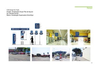 Retail
CDA Design for Trade
Projeto: Sinalização Grupo Pão de Açucar
Dir. Daniele Nunes
Marca: Sinalização Supercados Extra/Açai




                                               19
 