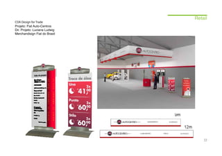 Retail
CDA Design for Trade
Projeto: Fiat Auto-Centros
Dir. Projeto: Luciana Ludwig
Merchandisign Fiat do Brasil




                                   22
 