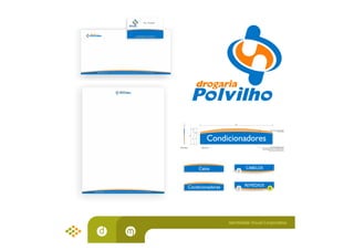 Sra Zenaide

Av. Tenente Marques, 2451 • CEP 07770-000
Bairro Polvilho • Cajamar • SP • Fone (11) 4448 1307

Drogaria Polvilho ltda • Av. Tenente Marques, 2451 • CEP 07770-000 • Bairro Polvilho • Cajamar • SP • Fone (11) 4448 1307

4

28

550

25

78

92

120

14

Faixa em pintura automotiva
cor Azul 300C

Vista lateral

Condicionadores

Vista frontal

Placa em Poliestireno 4mm
pintura automotiva cor Laranja Claro 150 C
Texto em adesivo cinza ref. Pantone 423 C
fonte: Humanist 521 alt. 45 mm

Caixa

CABELOS

Condicionadores

REMÉDIOS

Drogaria Polvilho ltda • Av. Tenente Marques, 2451 • CEP 07770-000 • Bairro Polvilho • Cajamar • SP • Fone (11) 4448 1307

Iden dade Visual Corpora va

p

 