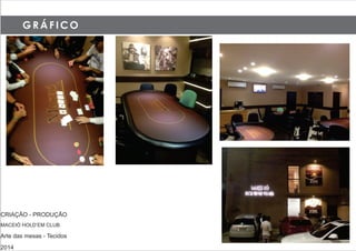 G R Á F I C O
CRIAÇÃO - PRODUÇÃO
MACEIÓ HOLD’EM CLUB
Arte das mesas - Tecidos
2014
 