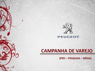 CAMPANHA DE VAREJO
      (PDV – PESQUISA – MÍDIA)
 
