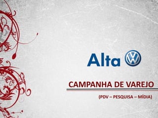 CAMPANHA DE VAREJO
      (PDV – PESQUISA – MÍDIA)
 