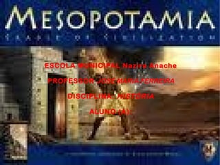 ESCOLA MUNICIPAL Nazira Anache

PROFESSOR JOSÉ MARIA FERREIRA

     DISCIPLINA: HISTÓRIA

          ALUNO (A):
 