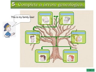 5- Complete a árvore genealógica:

This is my family tree!
 