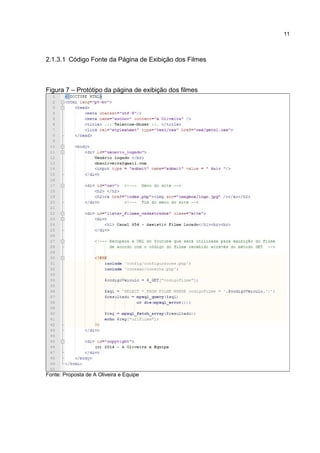 2.1.3.1 Código Fonte da Página de Exibição dos Filmes
Figura 7 – Protótipo da página de exibição dos filmes
Fonte: Proposta de A Oliveira e Equipe
11
 