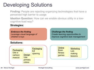 Developing Solutions Finding:  People are rejecting organizing technologies that have a perceived high barrier to usage  I...