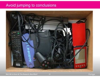 Avoid jumping to conclusions
Click to edit Master title style




Well, We’ve Done All This Research, Now What?   23   Por...