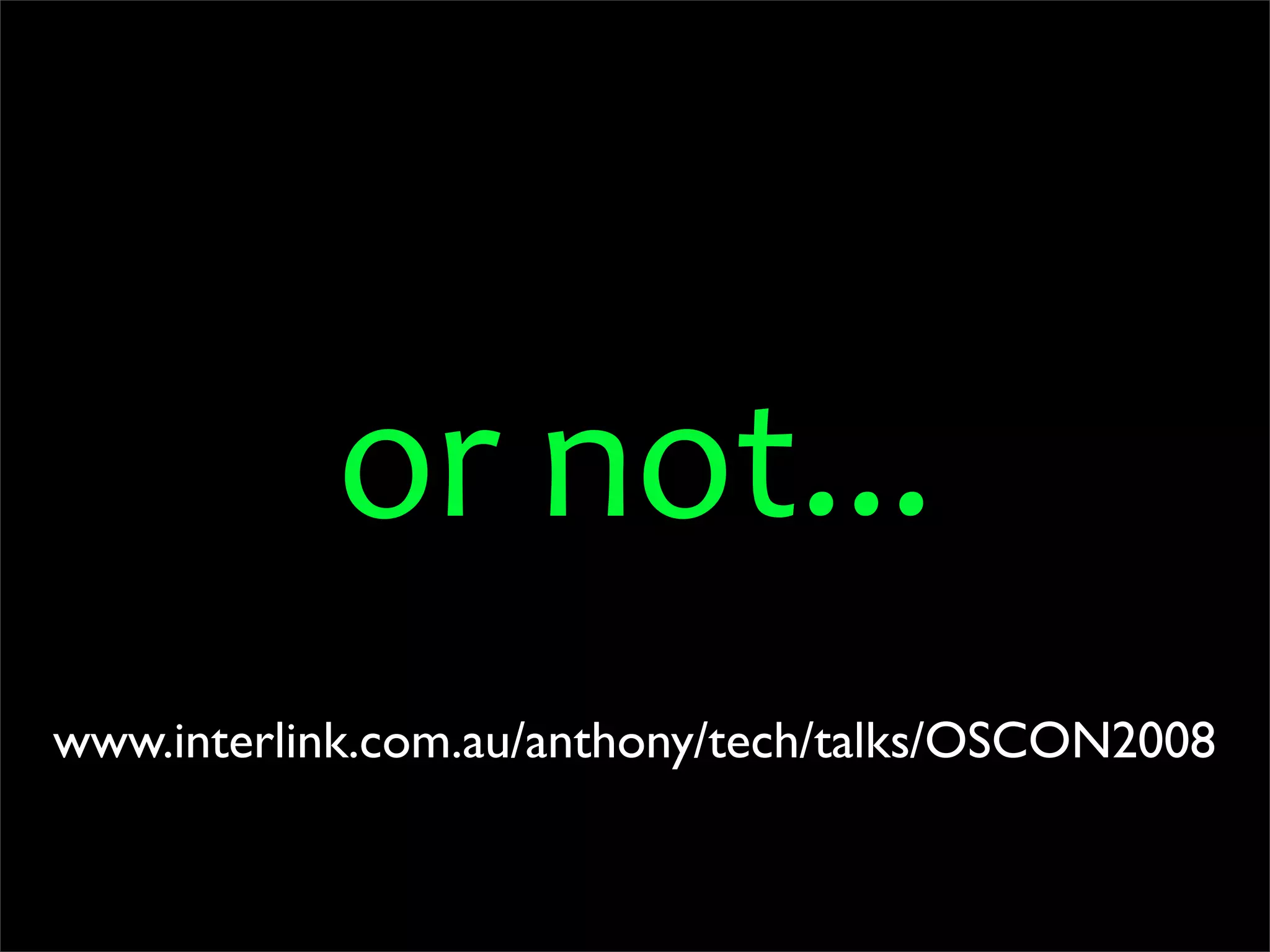 OSCON 2008: Porting to Python 3.0