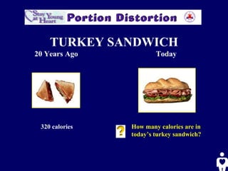 320 calories   How many calories are in today’s turkey sandwich? TURKEY SANDWICH 20 Years Ago Today 