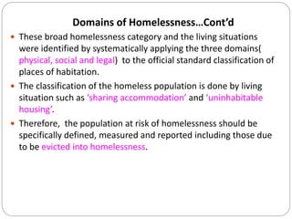Portion Three Homelessness: Lecture Note.ppt