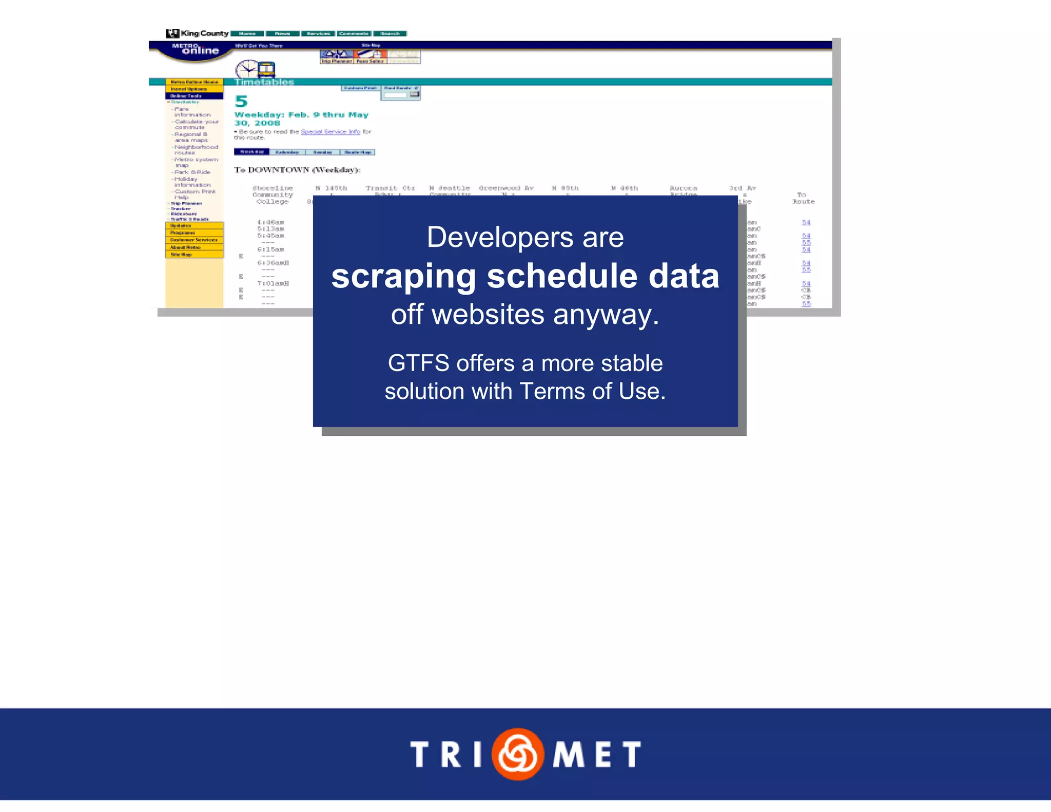 Portland TriMet Presentation On Data Sharing (Updated Version)