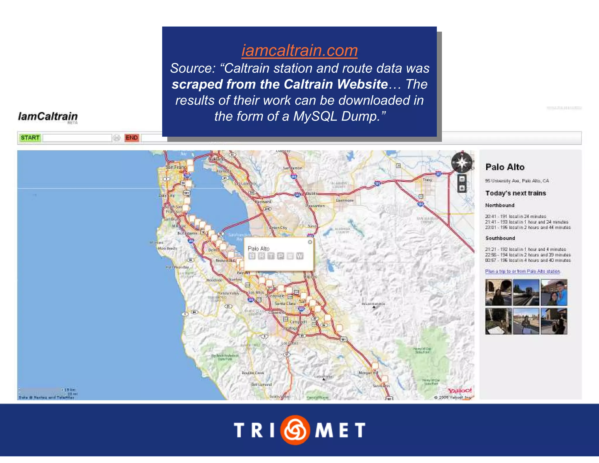Portland TriMet Presentation On Data Sharing (Updated Version)