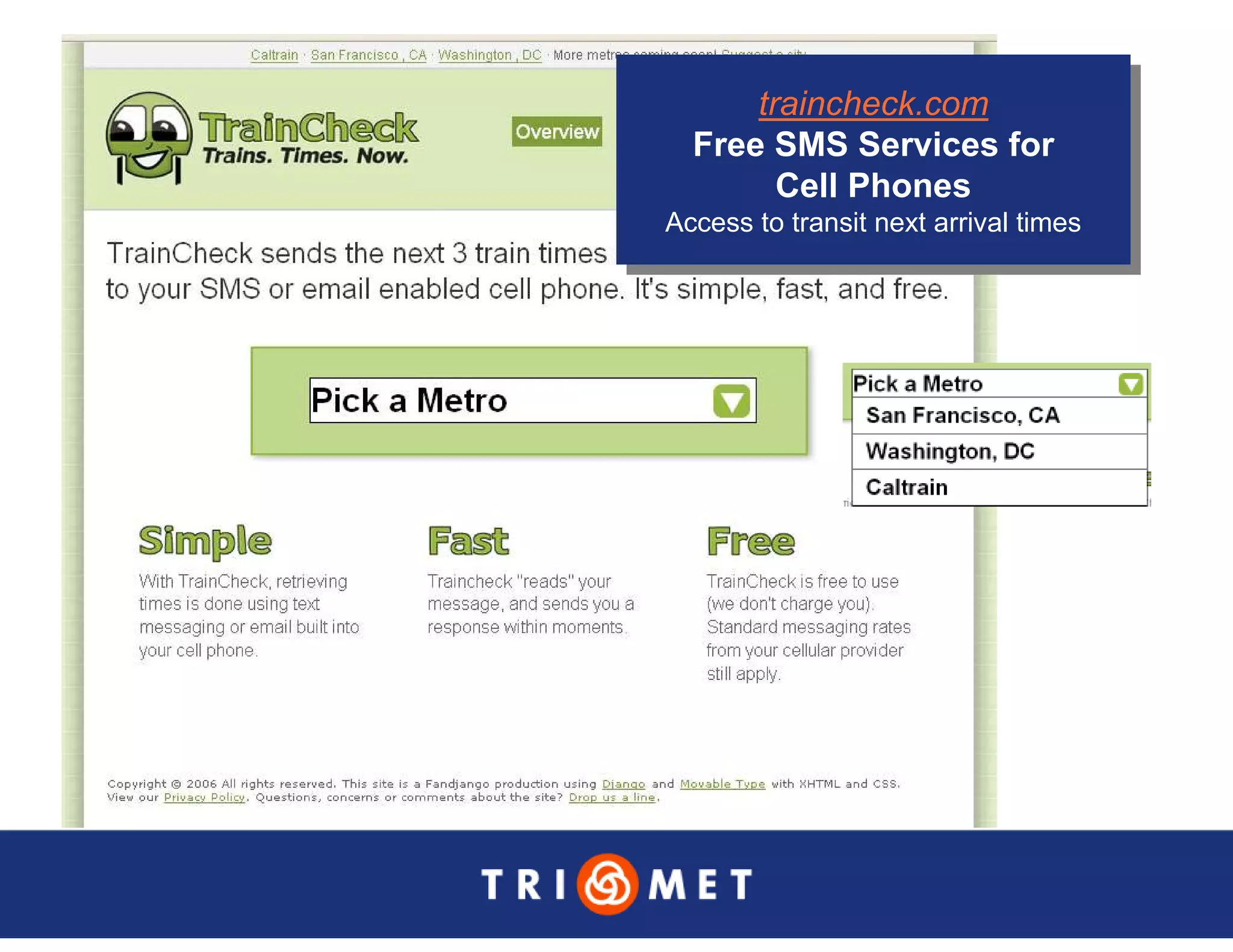 Portland TriMet Presentation On Data Sharing (Updated Version)