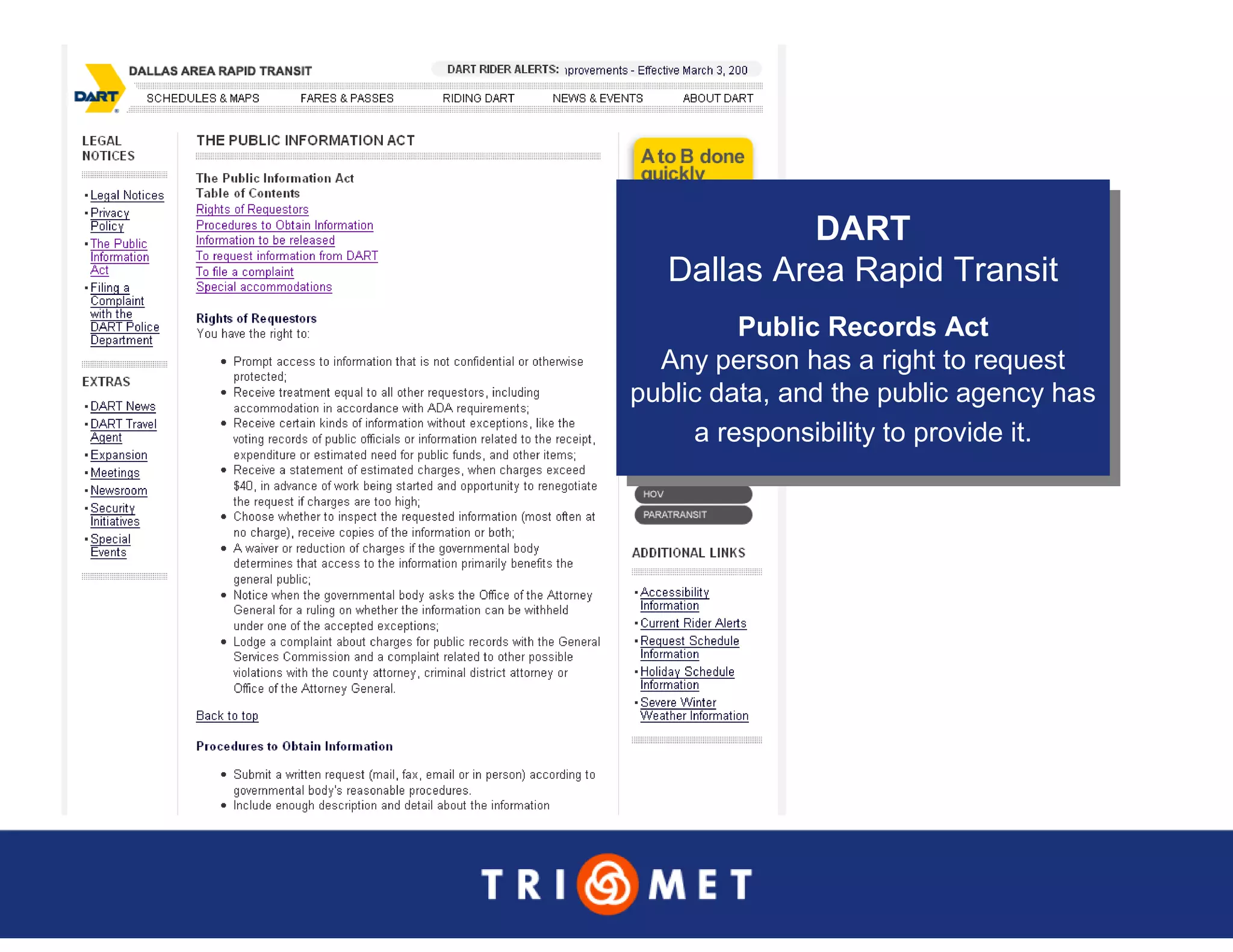 Portland TriMet Presentation On Data Sharing (Updated Version)