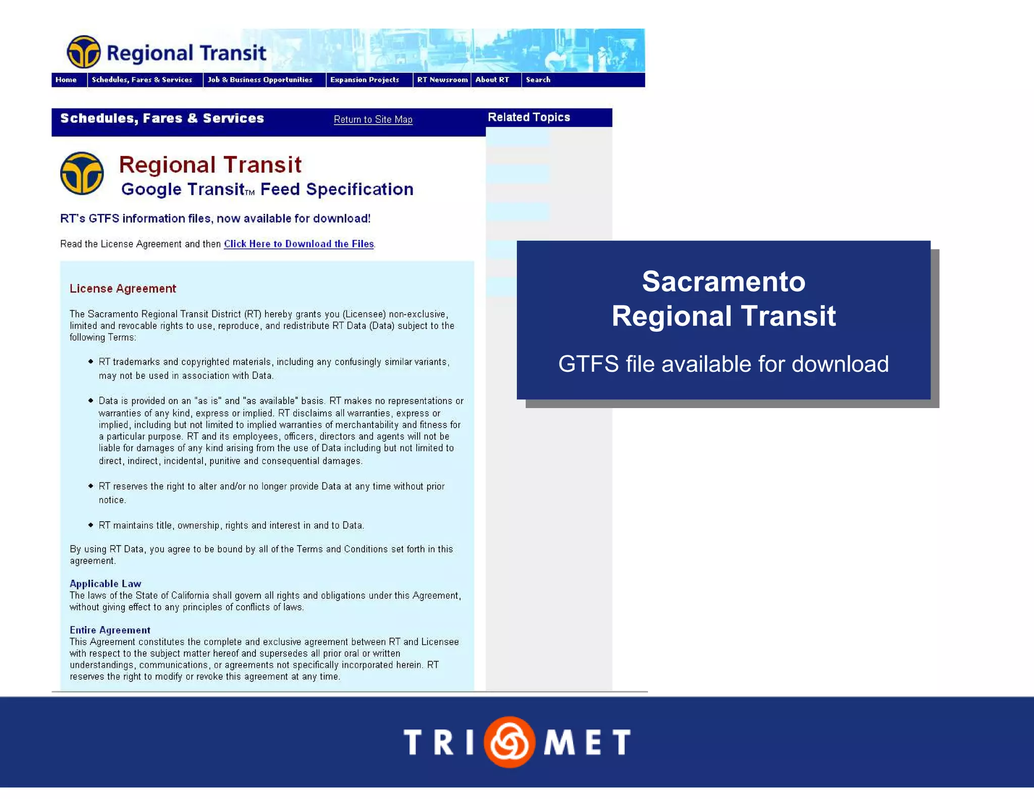 Portland TriMet Presentation On Data Sharing (Updated Version)
