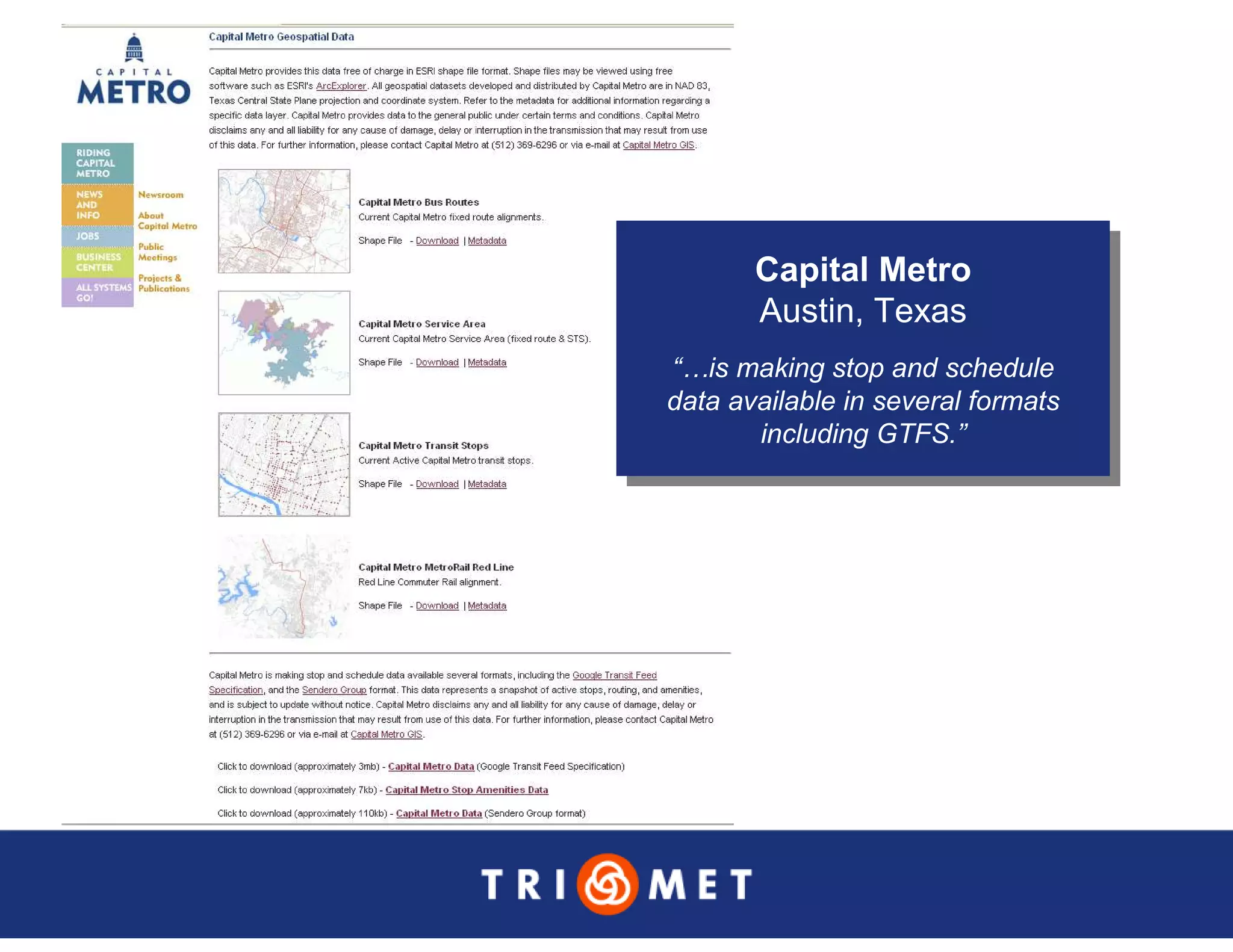 Portland TriMet Presentation On Data Sharing (Updated Version)