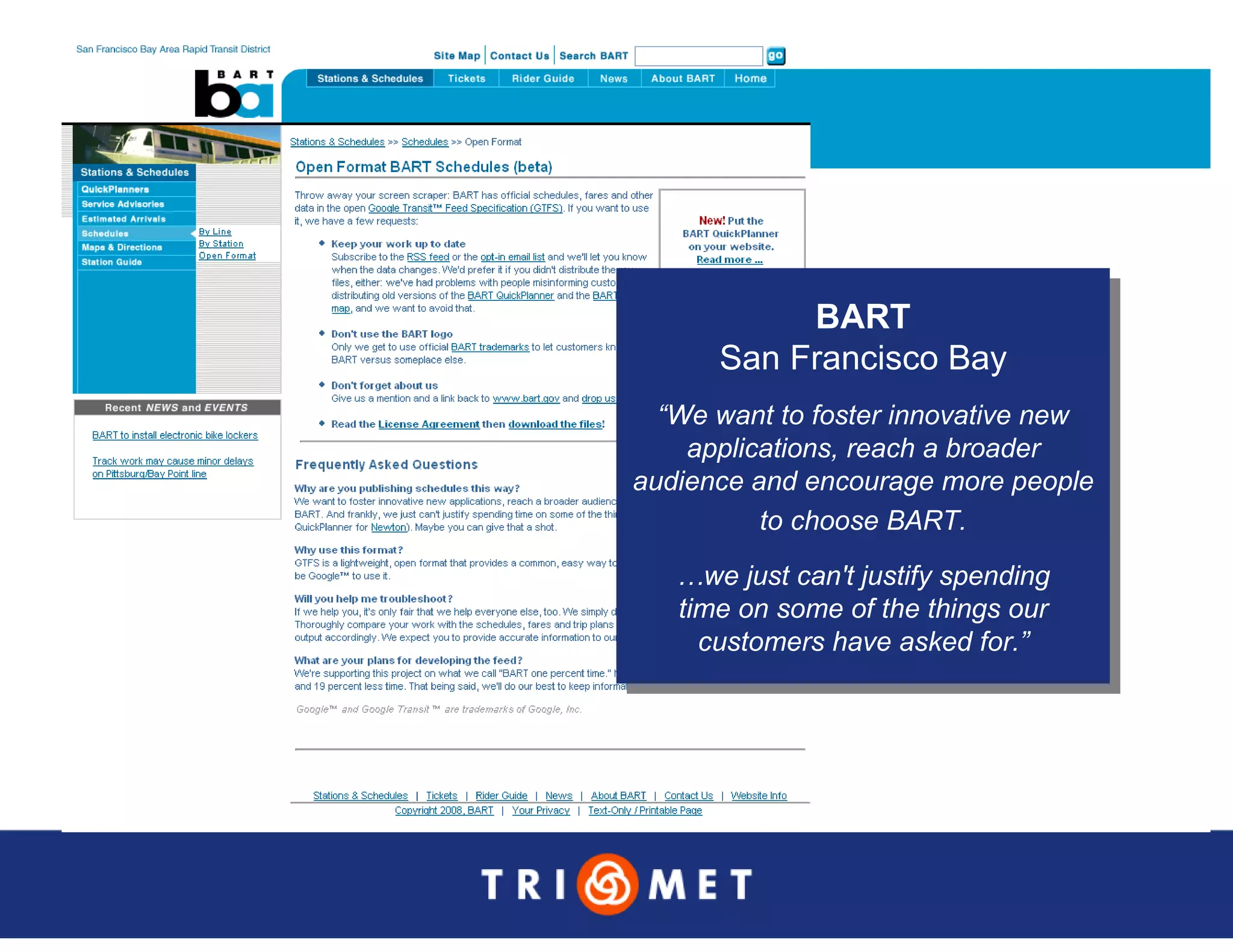 Portland TriMet Presentation On Data Sharing (Updated Version)