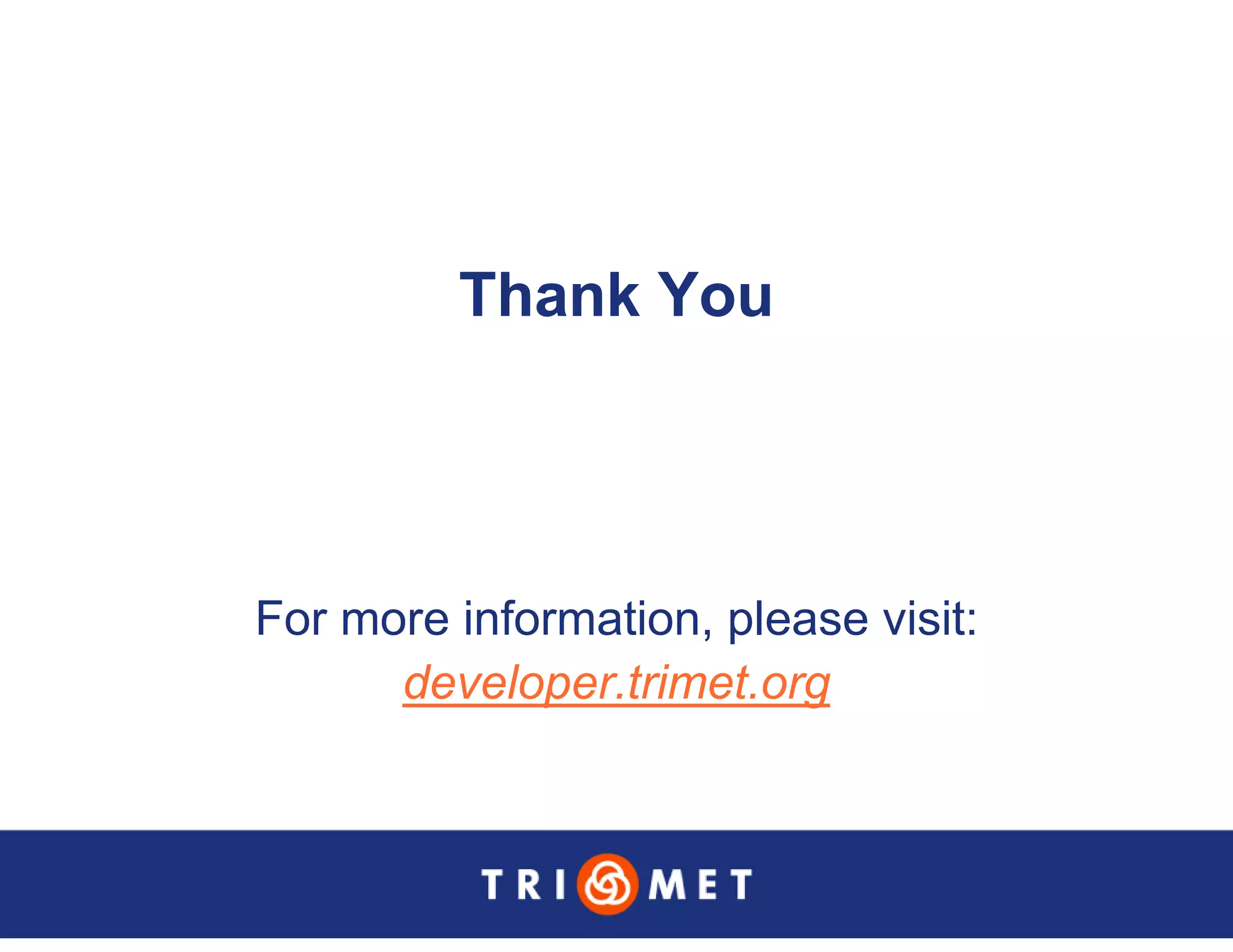 Portland TriMet Presentation On Data Sharing (Updated Version)
