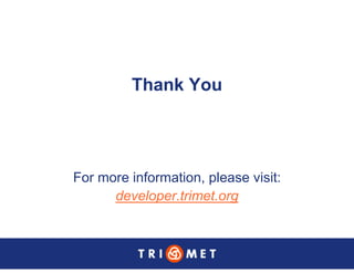 Portland TriMet Presentation On Data Sharing (Updated Version)