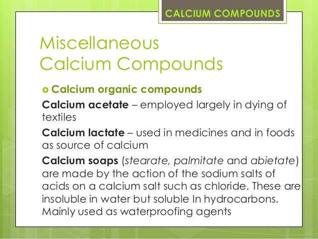 Common Compounds Made From Calcium