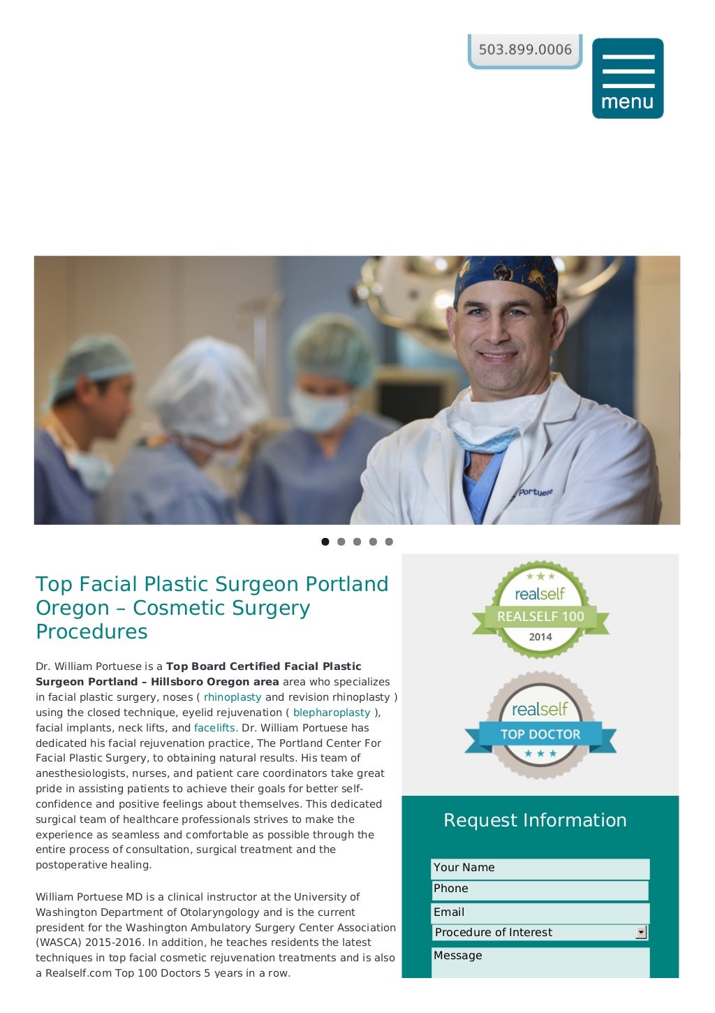 Top Facial Plastic Surgeon Portland Oregon Best Cosmetic Surgery