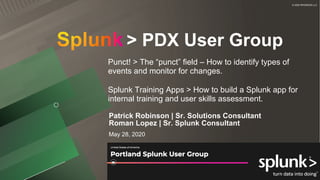 Event Types Splunk Portland Splunk User Group May 2020 | PDF