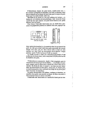 ANNEXE 297 
3" Batardemm fot" de putta haw~s, eomdétf entre eux. – 
On constitue quelquefois le batardeau, sur toute sa hauteur, aussi 
bien au-dessous qu'au-dessus de basse mer, par le moyen de puits 
havés que l'on soudo ensuite entre eux. 
Batardeau de la /b!'me H" 2 du port M!~<aM'e de Lorient. A 
Lorient, le sol résistant, terrain granitique, était recouvert d'une 
couche de vase assez épaisse. Les puits furent foncés à une petite 
distance l'un de l'autre. 
Pour fermer l'intervalle laissé entre eux, on établit deux pan-neaux 
de palplanches jointives et calfatées avec soin, appuyés sur 
deux moises horixontates (a, a), encastrées dans la maçonnerie des 
puits. Le vide qui existait entre deux puits consécutifs fut ensuite 
dragué avec soin; puis, les blocs furent reliés il l'abri de cette 
enceinte par deux murs en maçonnerie, élevés derrière chaque 
panneau ayant t'=,50 à la base et i",20 au sommet. 
La fouille exécutée à l'abri de ce batardeau descendait :t 7°*,30 
au-de~soua des basses mer?, soit en moyenne & 6°*,30 au-dessous de 
la fondation des puits. 
4° Batafdpan en tnn~onnpt!< fondé M l'air c«tt.prtmp, pour le 
ereusement de l'avant-port de La Palliee. A La Pallice, t avant-port, 
compris entre les deux jetées, devait être creusé dans nn roc 
calcaire. On décida do faire ce travail a sec dans un vaste batar-deau 
que formeraient les deux jetées, d'une part, et, d'autre part, 
nn mur réunissant les deux extrémités du large de ces jetées, pour 
ctore l'enceinto du batardeau. 
Les jetées devaient donc être pleines, continues et ëtanches on 
constitua leur partie sous-marino au moyen de blocs maçonnes a 
l'air comprimé dans un caisson amovible. 
L'intervalle vide laissé entre ces massifs fut fermé par un rem- 
 
