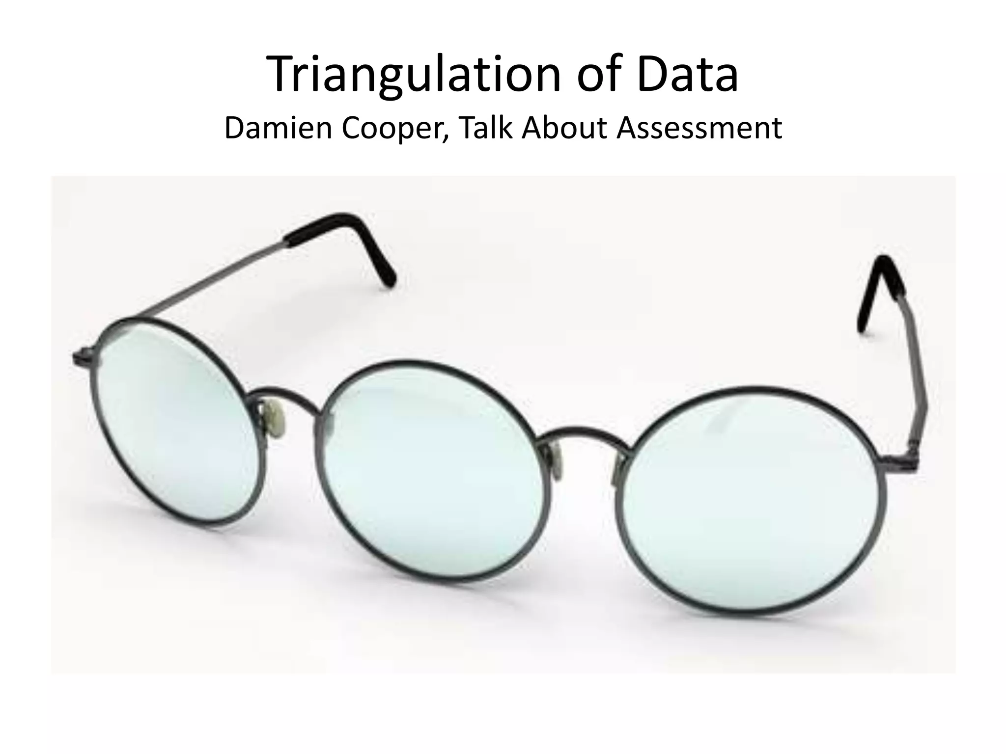 Triangulation of Data
Damien Cooper, Talk About Assessment

 