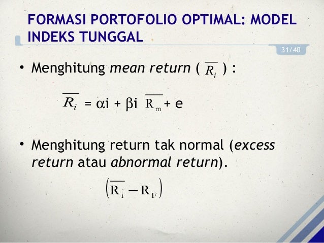 Portofolio Investasi Bab 5 Pemilhan Portofolio